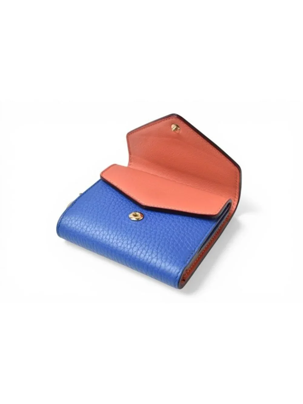 Dior Wallet Trifold Vintage Mini Diorissimo Bicolor Blue Coral Pink Charm